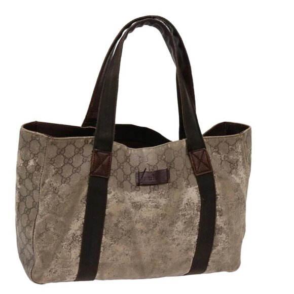 GUCCI GG Supreme Tote Bag PVC Beige 141624 Auth 69240 - Picture 1 of 16